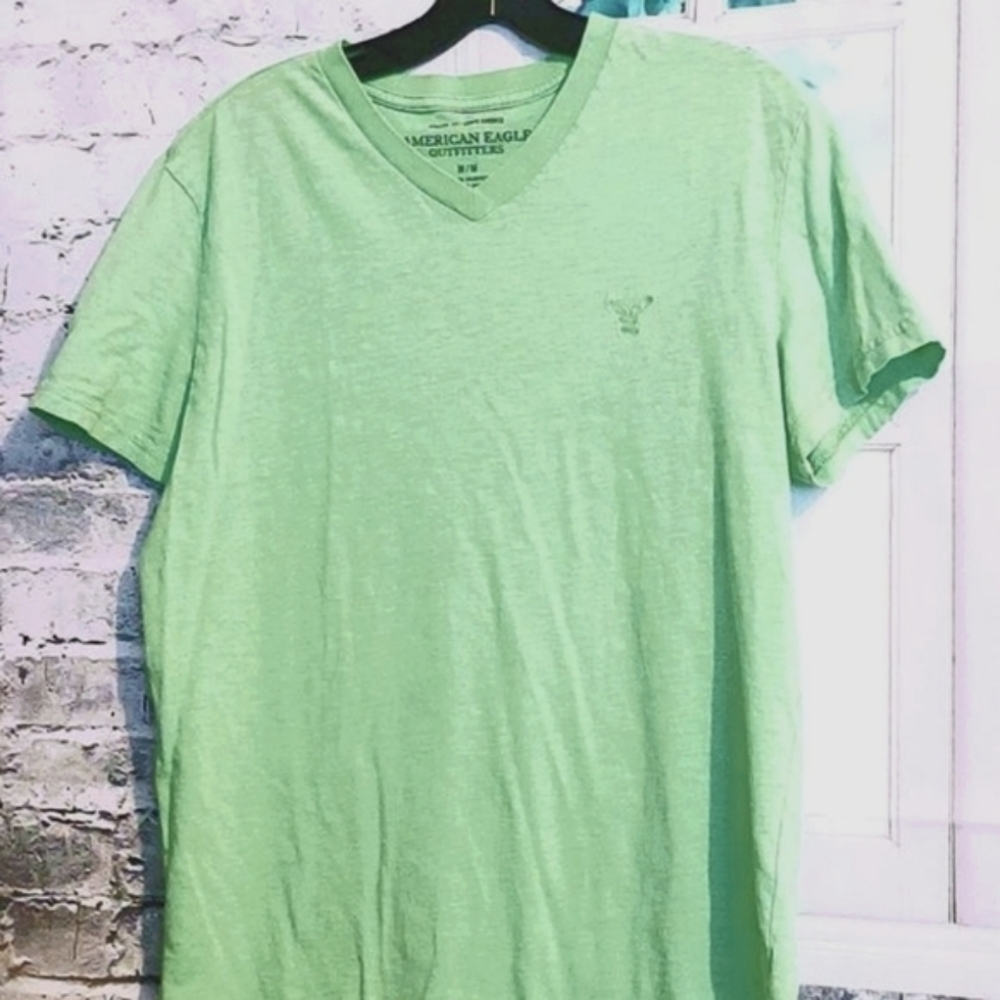AMERICAN EAGLE LIME GREEN 100% COTTON T-SHIRT SIZE M